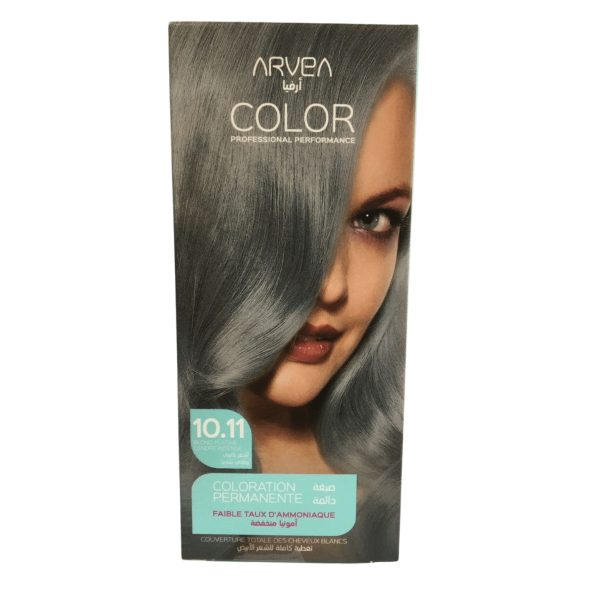 ARVEA COLORATION A FAIBLE TAUX D'AMMONIAUE 10.11 BLOND PLATINE CENDRE INTENSE