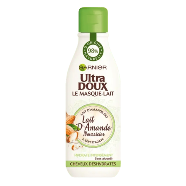 GARNIER ULTRA DOUX LE MASQUE-LAIT 250ML LAIT D'AMANDE NOURRICIER CHEVEUX DESHYDRATES